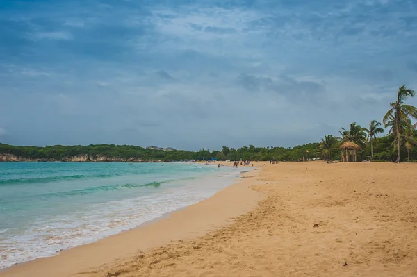 Paraíso Tropical. República Dominicana, Seychelles, Caribe, Mauricio, Filipinas, Bahamas. Relajarse en la remota playa Paradise. Vintage . —  Fotos de Stock