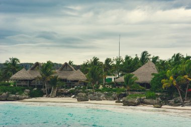 Dominik Cumhuriyeti, Seyşeller, Caribbean, Mauritius, Filipinler, Bahamalar uzak tropik cenneti sahilde rahatlatıcı.