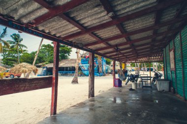 Dominik Cumhuriyeti, Seyşeller, Caribbean, Mauritius, Filipinler, Bahamalar uzak tropik cenneti sahilde rahatlatıcı.