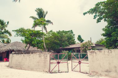 Dominik Cumhuriyeti, Seyşeller, Caribbean, Mauritius, Filipinler, Bahamalar uzak tropik cenneti sahilde rahatlatıcı.