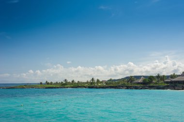 Dominik Cumhuriyeti, Seyşeller, Caribbean, Mauritius, Filipinler, Bahamalar uzak tropik cenneti sahilde rahatlatıcı.