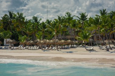 Dominik Cumhuriyeti, Seyşeller, Caribbean, Mauritius, Filipinler, Bahamalar uzak tropik cenneti sahilde rahatlatıcı.