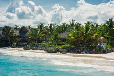 Dominik Cumhuriyeti, Seyşeller, Caribbean, Mauritius, Filipinler, Bahamalar uzak tropik cenneti sahilde rahatlatıcı.