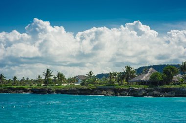Dominik Cumhuriyeti, Seyşeller, Caribbean, Mauritius, Filipinler, Bahamalar uzak tropik cenneti sahilde rahatlatıcı.