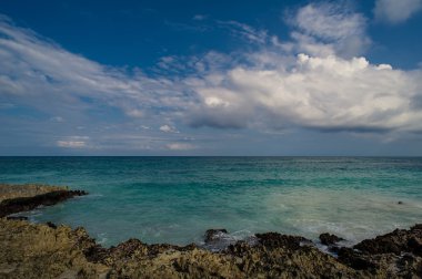 Dominik Cumhuriyeti, Seyşeller, Caribbean, Mauritius, Filipinler, Bahamalar uzak tropik cenneti sahilde rahatlatıcı.