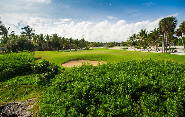 Campo de Golfe em Tropical Paradise. Férias de verão na República Dominicana — Fotografia de Stock