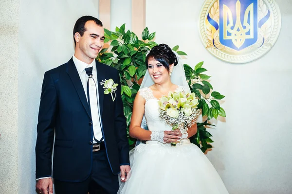 Ceremonia de boda en una oficina de registro, matrimonio — Foto de Stock