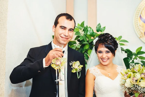 Ceremonia de boda en una oficina de registro, matrimonio —  Fotos de Stock