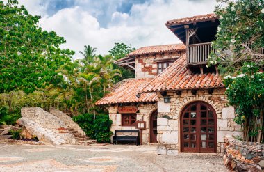 antik köy altos de chavon - Dominik Cumhuriyeti yeniden sömürge kasaba. Casa de campo, la romana, Dominik Cumhuriyeti. Ponderosa tarzı, tropik tatil beldesi