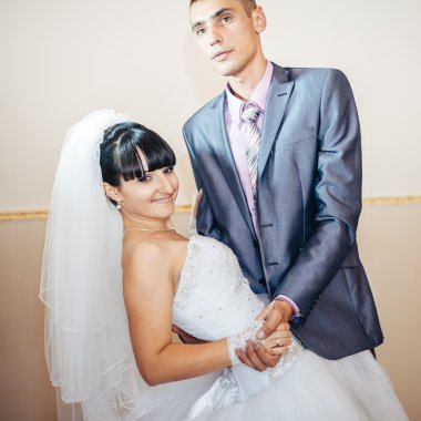 Sadece evli ve ilk dansları dans güzel Çift.