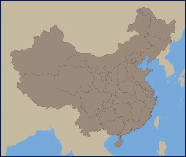 Carte politique vide de la Chine — Image vectorielle