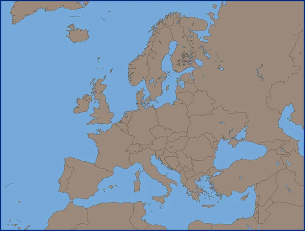 Pusta Mapa polityczna Europy — Wektor stockowy