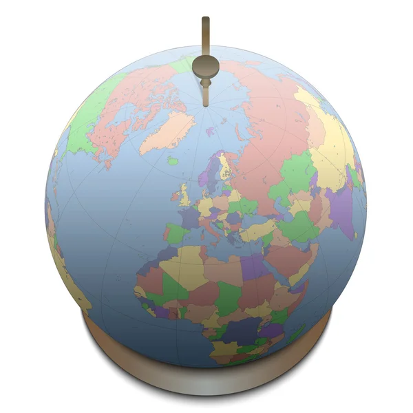 Globe on White Background — Stock Vector