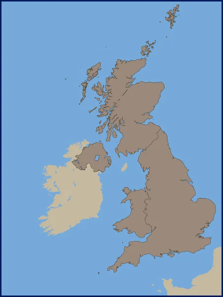 Empty Political Map of UK — Stock Vector