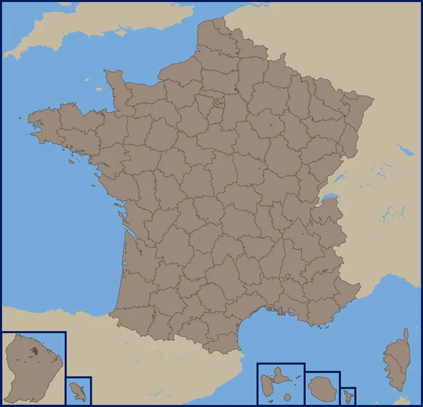 フランスの空の政治地図 — ストックベクタ