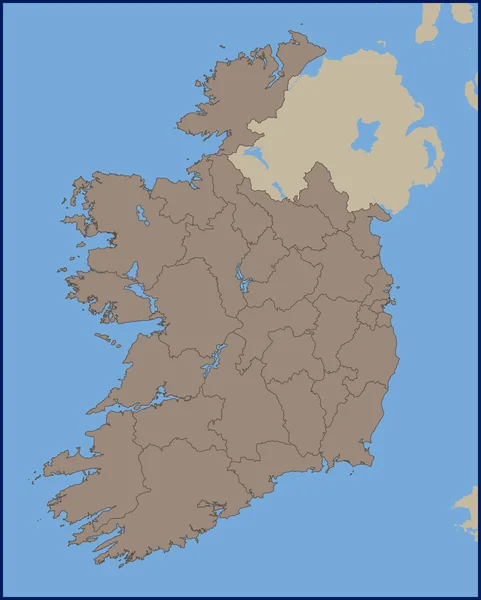 Mapa político vacío de Irlanda — Archivo Imágenes Vectoriales