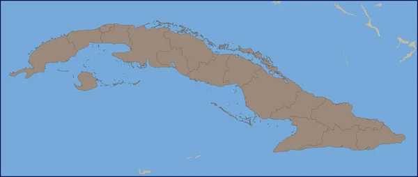 Mapa político vazio de Cuba — Vetor de Stock