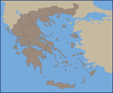 Yunanistan boş siyasi Haritası