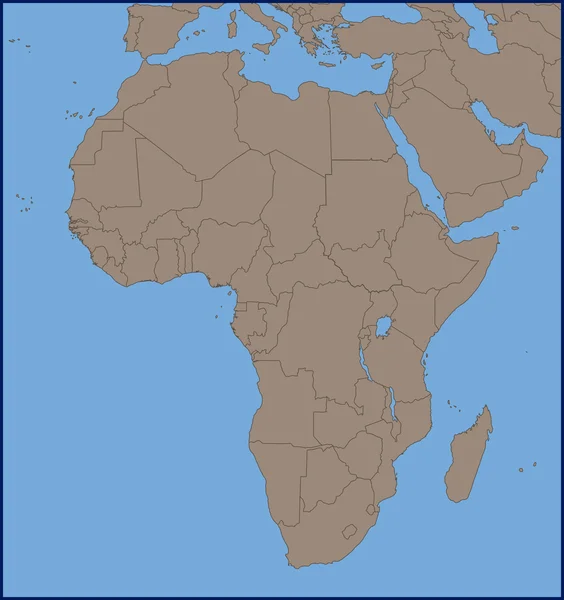 Mapa político vazio da África — Vetor de Stock