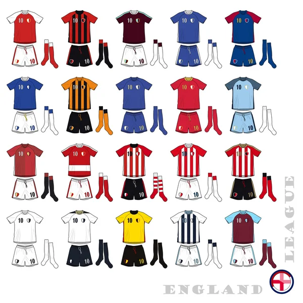 Engels voetbal Kits — Stockvector