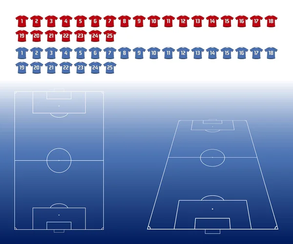 Tablero tácticas de fútbol — Vector de stock