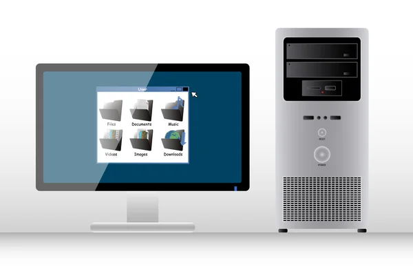 Desktop pc — Stockvector