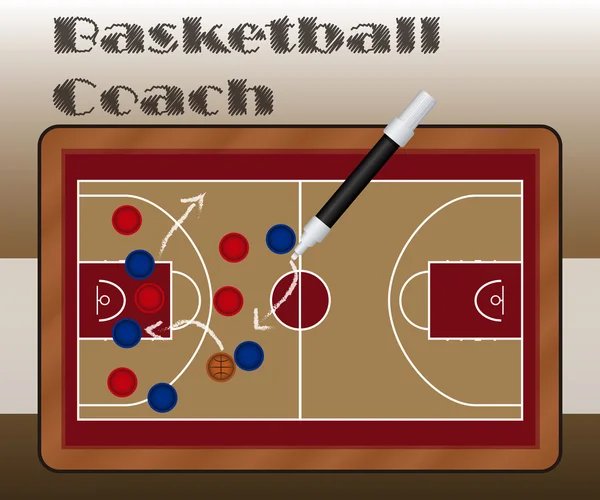 石板的篮球教练 — 图库矢量图片