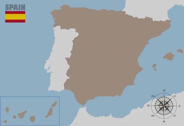 España Mapa — Vector de stock