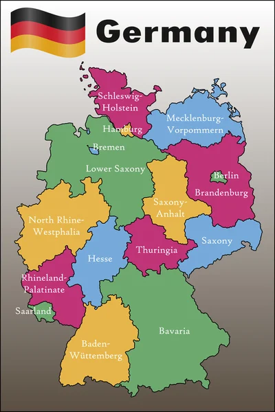 ドイツの政治地図 — ストックベクタ