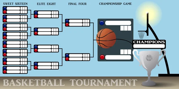 Basketbol Turnuvası parantez — Stok Vektör