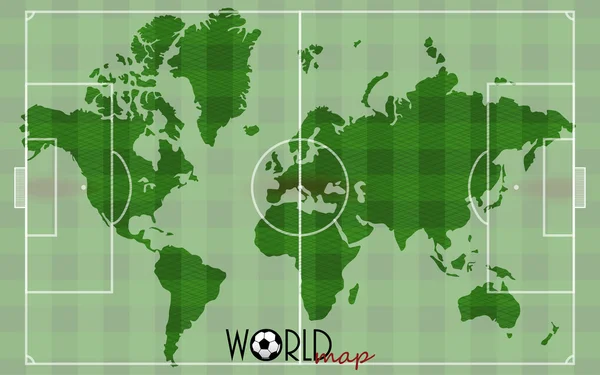 World Map Soccer — Stock Vector