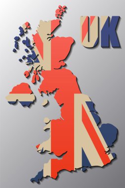 İngiltere harita bayrak ile