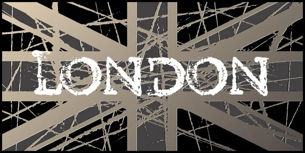 London Vintage Worn UK Flag 3D — Stock Vector