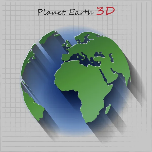 Planeta Tierra tridimensional — Vector de stock