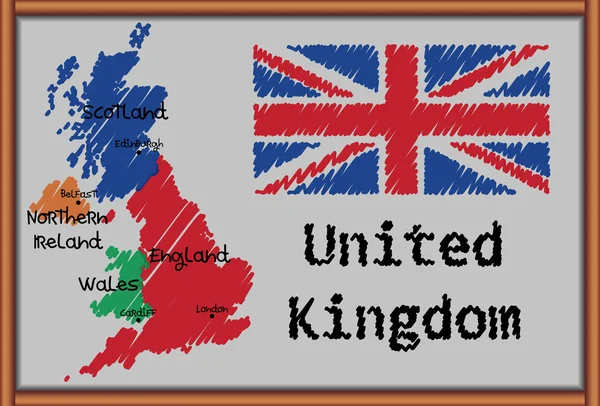 Доска с картой Соединенного Королевства — стоковый вектор
