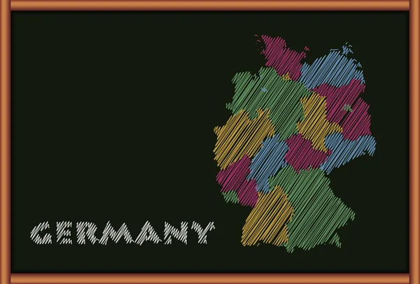 Blackboard with the Map of Germany — Stock Vector