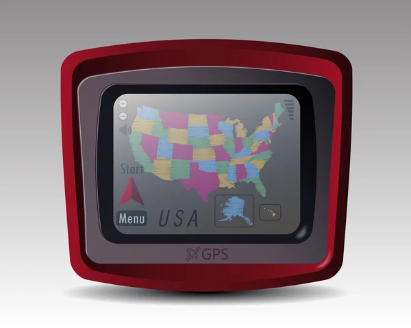 GPS with the Map of USA — Stock Vector