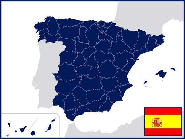 Provinces of Spain with Flag and Badge — Stock Vector