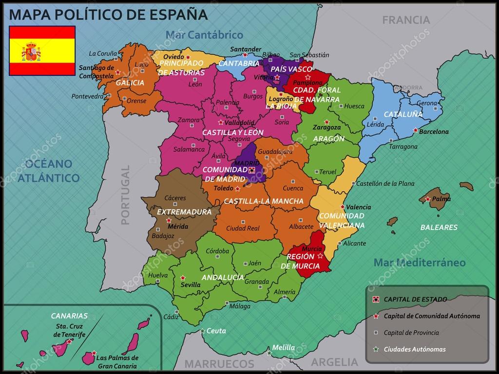 Descarga Vector De Mapa Politico De Espana Images