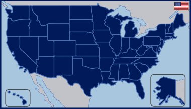 United States of America Blank Map clipart