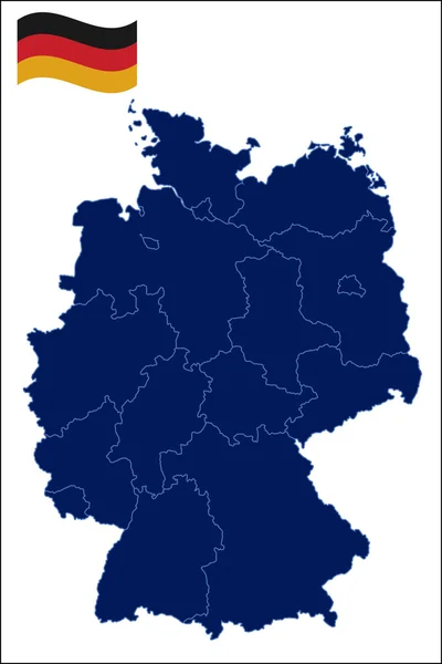 Mapa en blanco de Alemania — Archivo Imágenes Vectoriales