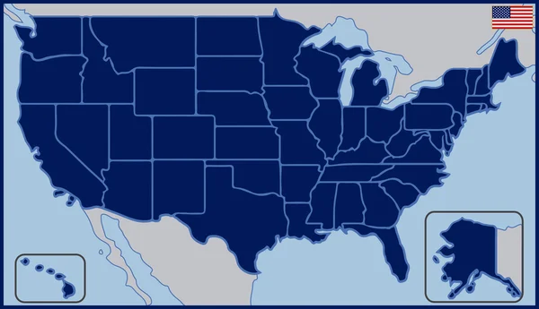 Бланк-карта Соединенных Штатов Америки — стоковый вектор