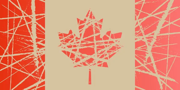 Bandiera indossata del Canada — Vettoriale Stock