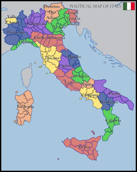 Політична мапа Італії — стоковий вектор