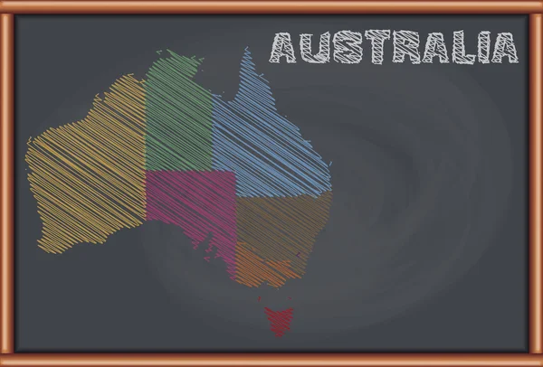 Blackboard ile Avustralya siyasi Haritası — Stok Vektör