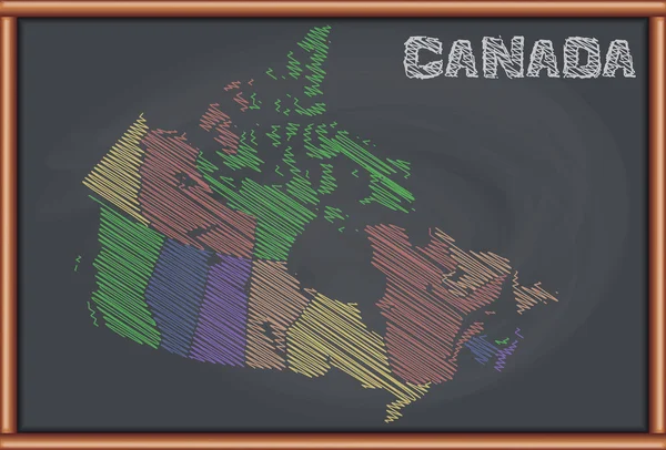 Tafel mit der Landkarte von Kanada — Stockvektor