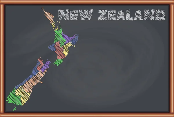 Tafel mit der Karte von Neuseeland — Stockvektor