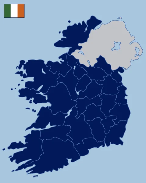 Mapa en blanco de la República de Irlanda — Archivo Imágenes Vectoriales