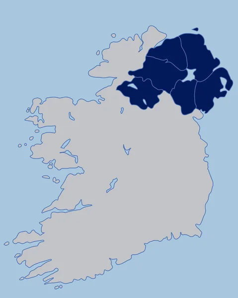 北アイルランドの白地図 — ストックベクタ