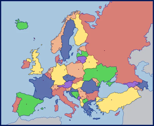 Kolor pusta mapa Europy — Wektor stockowy